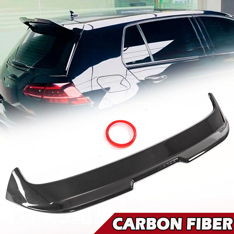 Carbon Fiber Rear Window Roof Spoiler Wing Lip For VW Golf7 MK7 GTI GTD 2014~20