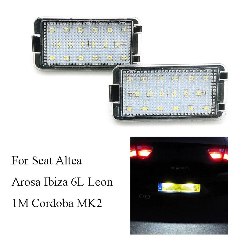 2Pcs Car LED Number License Plate Light Lamp For Seat Altea Arosa Ibiza 6L Leon