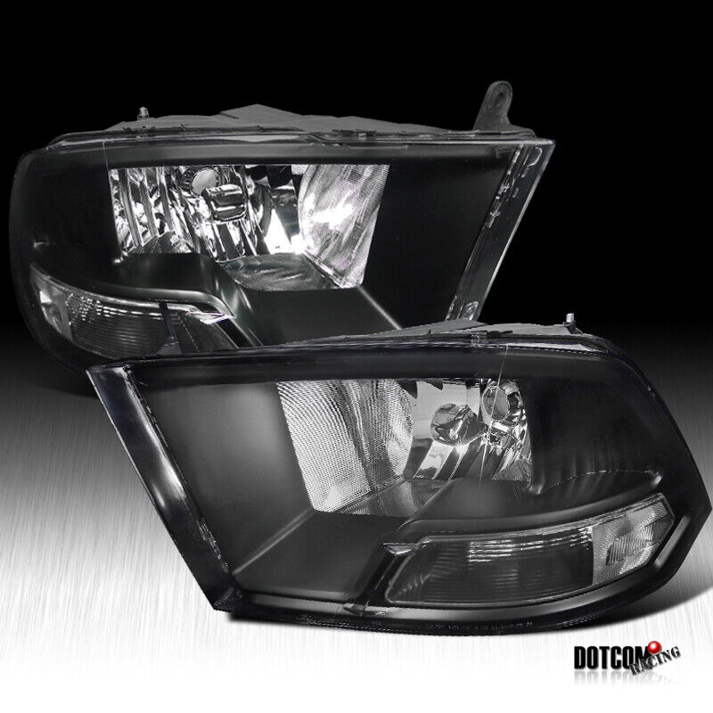 Fit 2009-2019 Dodge RAM 1500 2500 3500 Black Diamond HeadLights Head Lamps