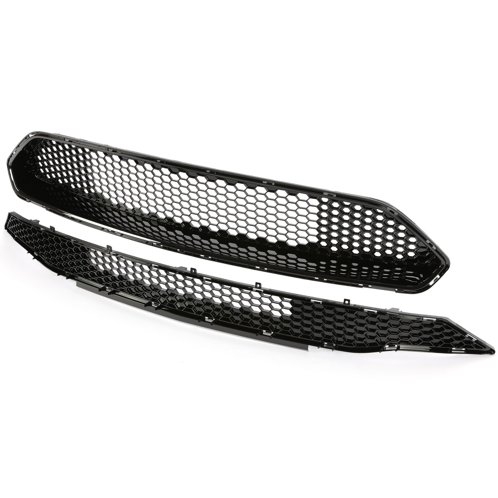 For Ford Mustang 2018-22 Front Bumper Upper Grille Lower Grille Mesh Style Black