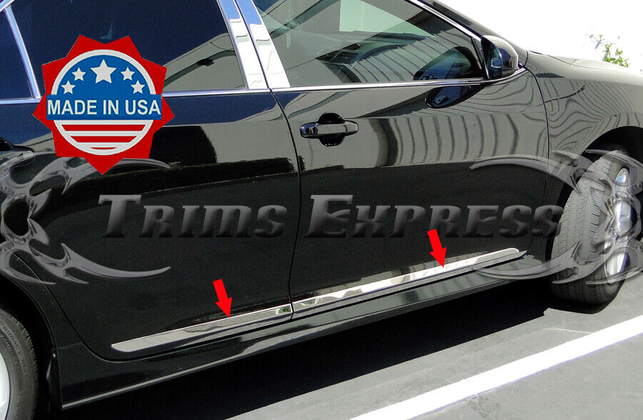 fit:2007-2011 Toyota Camry Flat Body Side Molding Trim Chrome Stainless Steel