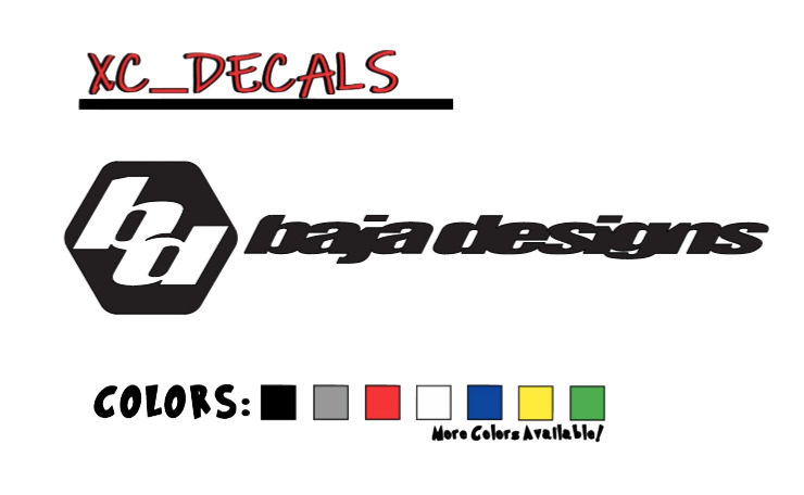 Baja Designs (x2) PAIR Vinyl Decal Sticker Graphics Logo Lightbar Off Road UTV