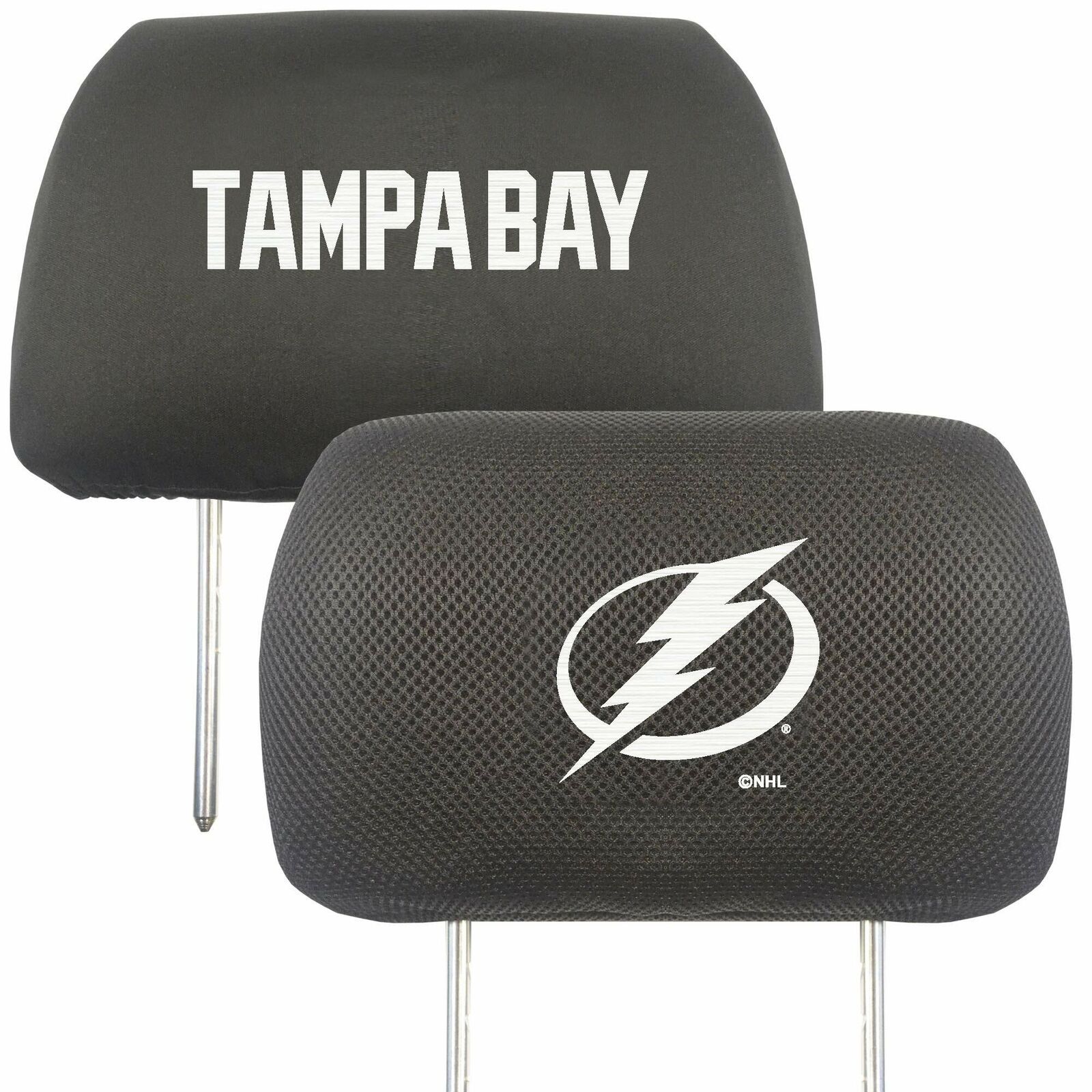 FANMATS 25118 Tampa Bay Lightning Embroidered Head Rest Cover Set - 2 Pieces