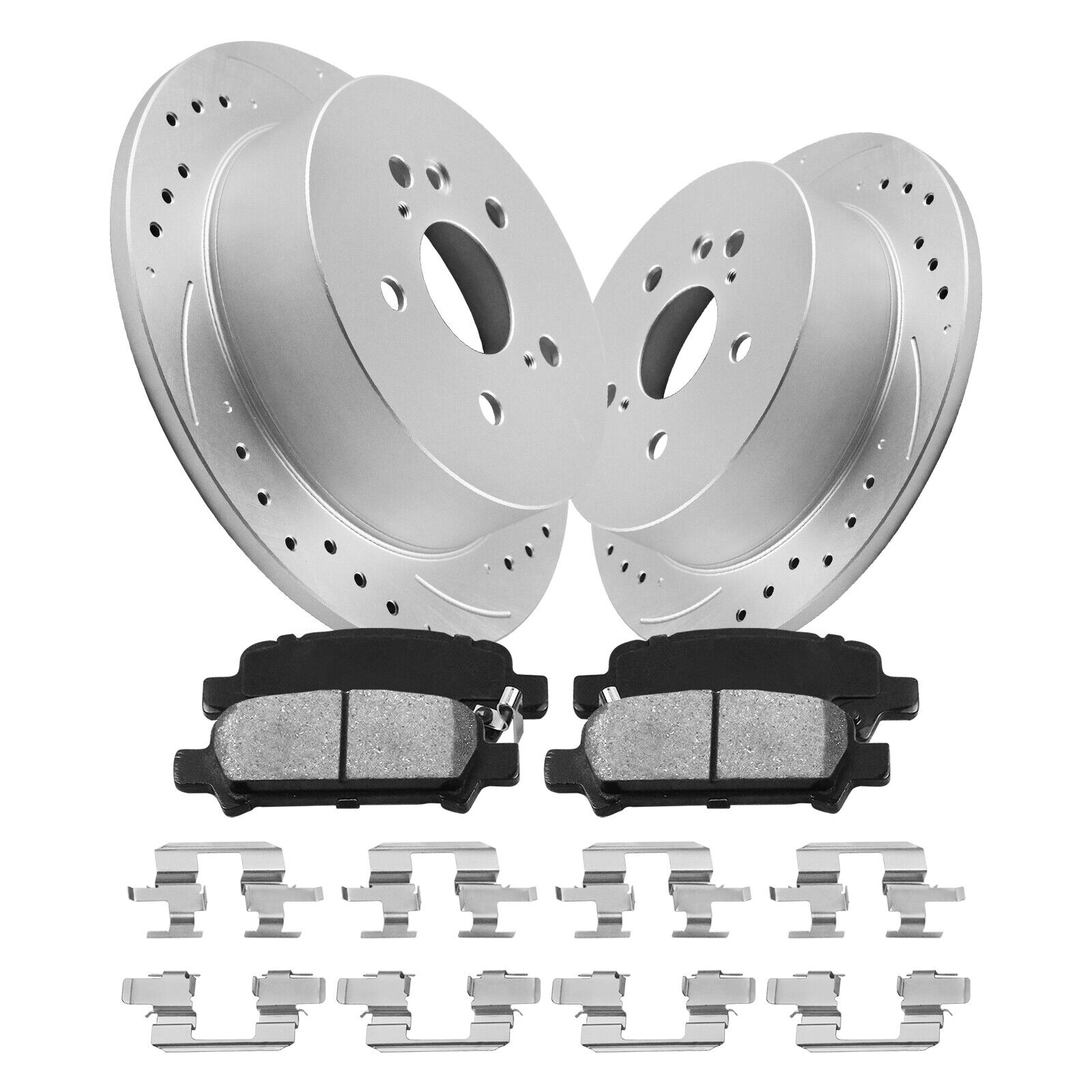 11.4\'\' Rear Disc Rotors + Ceramic Brake Pads Kit for Subaru Legacy Outback Baja
