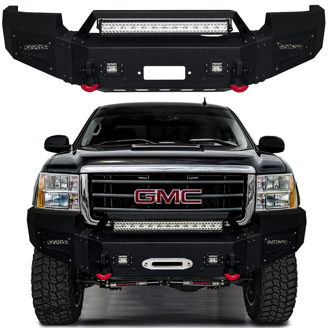 Vijay For 2007-2013 GMC Sierra 1500 Front or Rear Bumper with LED Lights