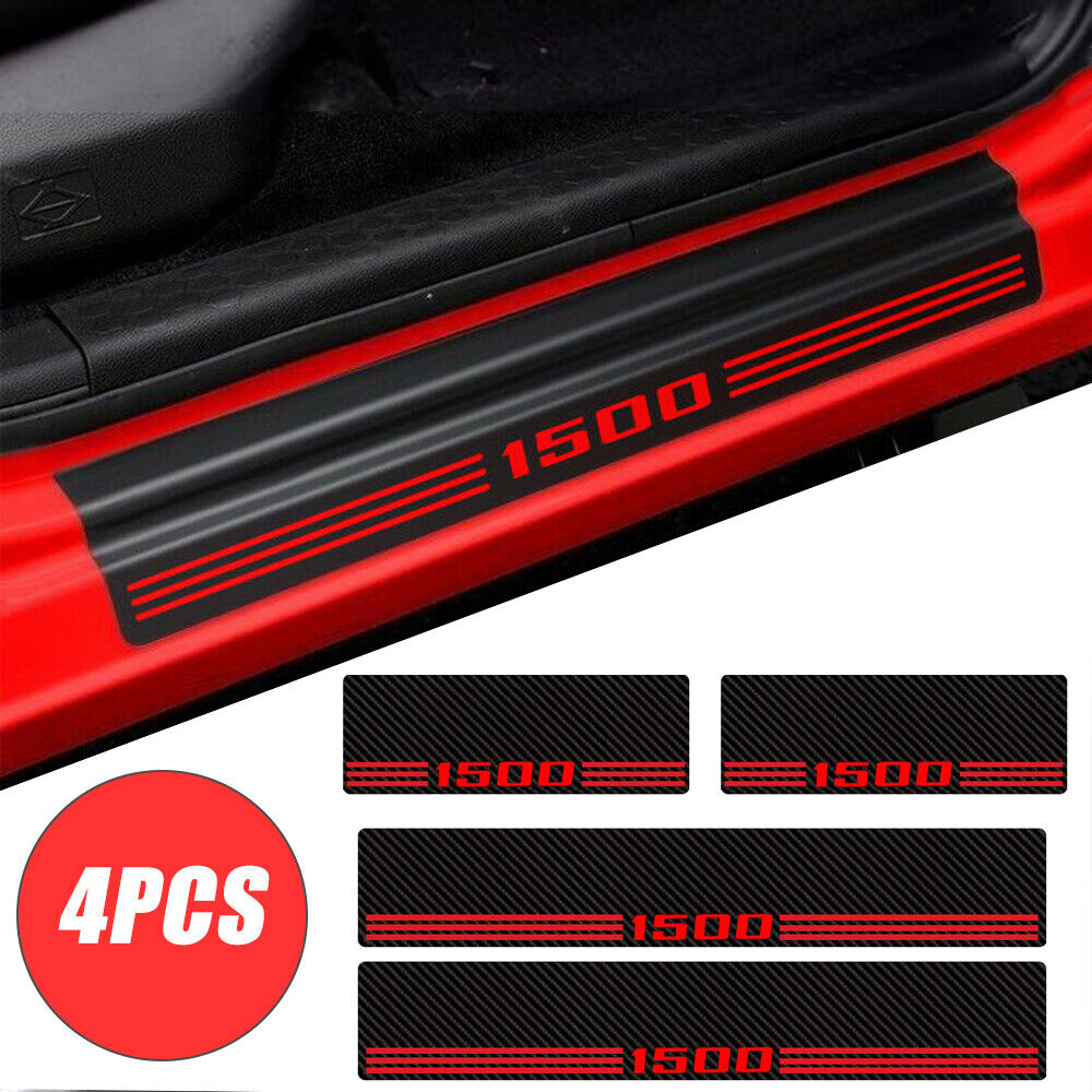 4 For Ram 1500 Accessories Truck Cab Door Sill Scuff Plate Cover Panel Protector