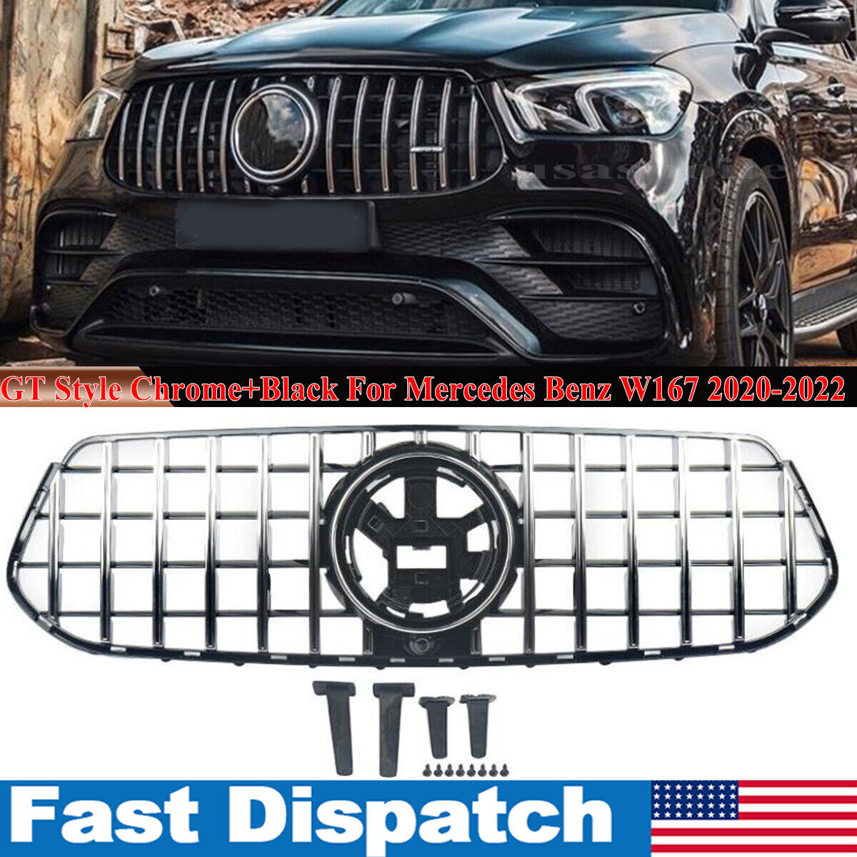GT GLE63 AMG Style Sport Grille For Mercedes W167 GLE GLE350 GLE400 GLE450 2020