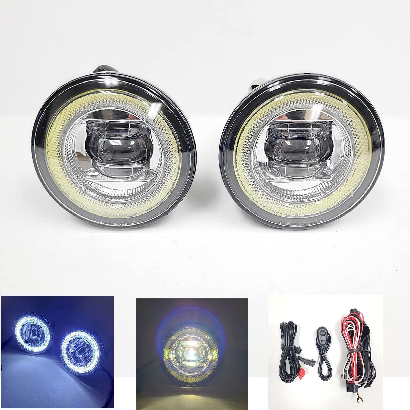 LED Fog Driving Lights Kit Halo For 2007-2014 Ford Mustang Shelby GT500/Valance