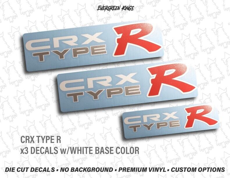 CRX Type R Custom Hatch Decal Badge Set for Honda Ballade Sports CR-X Si JDM EF