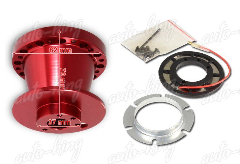 RED ALUMINUM 6-HOLE STEERING WHEEL HUB ADAPTER KIT FIT TOYOTA CAMRY/TERCEL/PASEO