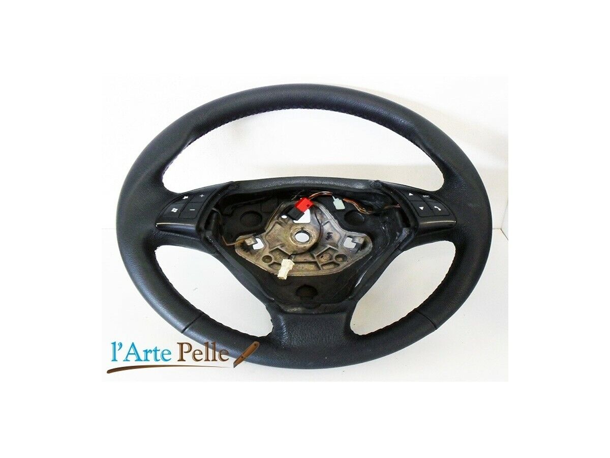 Fiat Grande Punto Steering Wheel Cover Black Genuine Leather