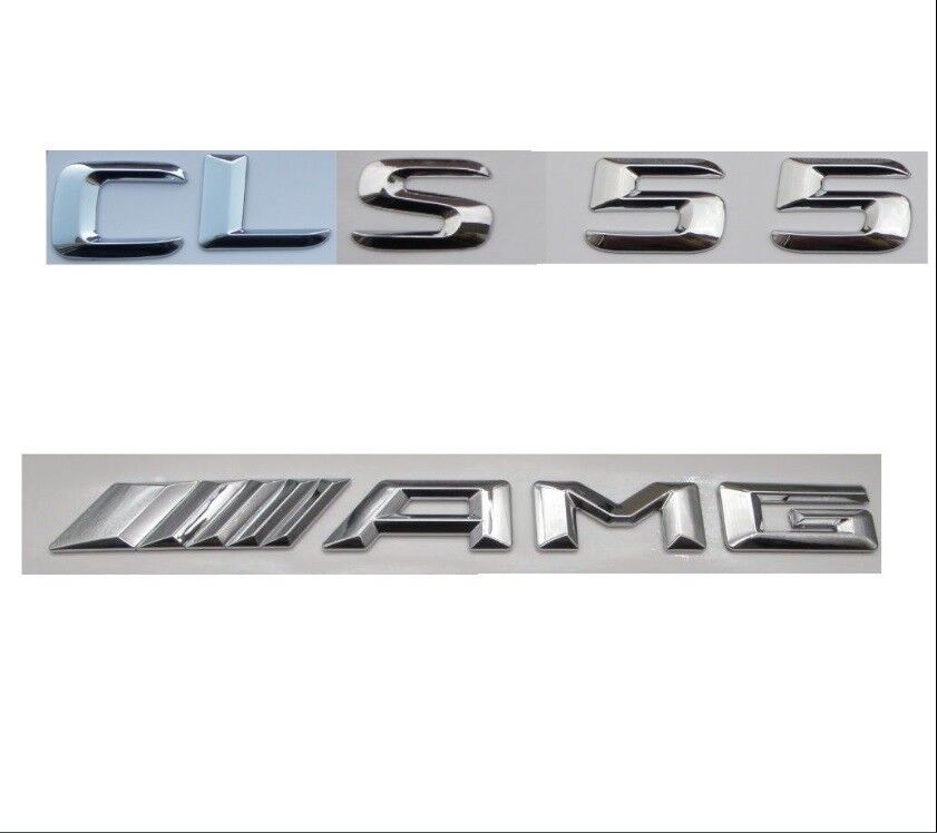 Chrome CLS55 AMG Rear Trunk Letter Badge Emblem For Mercedes Benz CLS55 AMG 