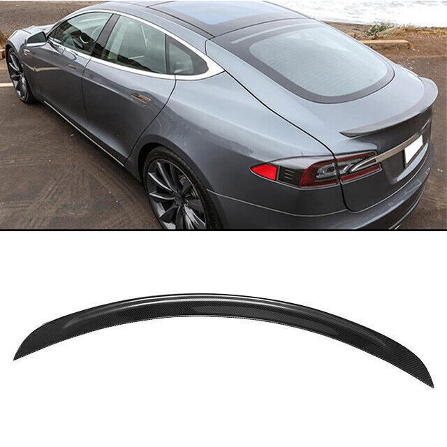 Fit For 2012-2020 Tesla Model S Real Carbon Fiber Style Trunk Lid Spoiler Wing