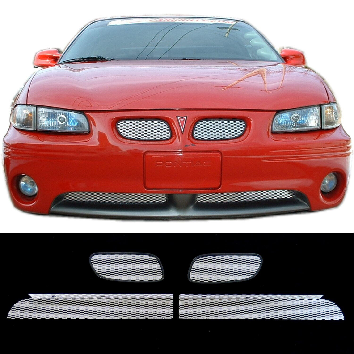 CCG MESH GRILL INSERTS FOR 1997-03 GRAND PRIX GT GTP GRILLE DIAMOND EXTREME 4PC