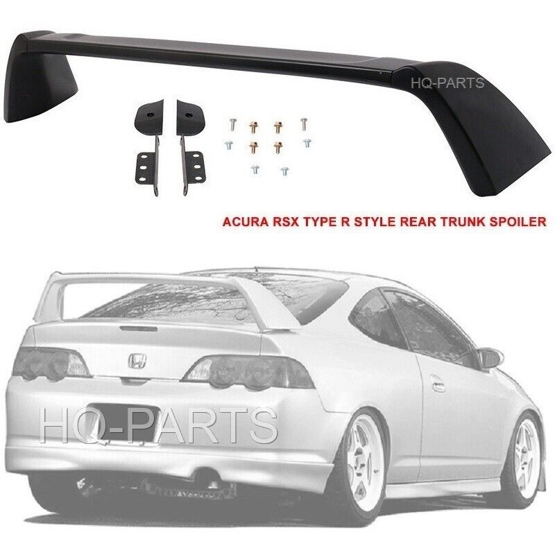 For 02-06 Acura RSX DC5 Type R Style Rear Trunk Spoiler Wing Unpainted Black ABS