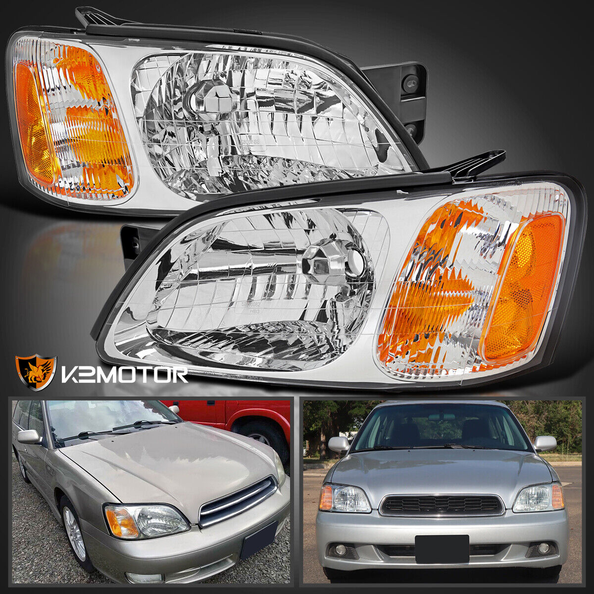 Fits 2000-2004 Subaru Legacy 03-06 Brighton Baja Replacement Headlights Lamps