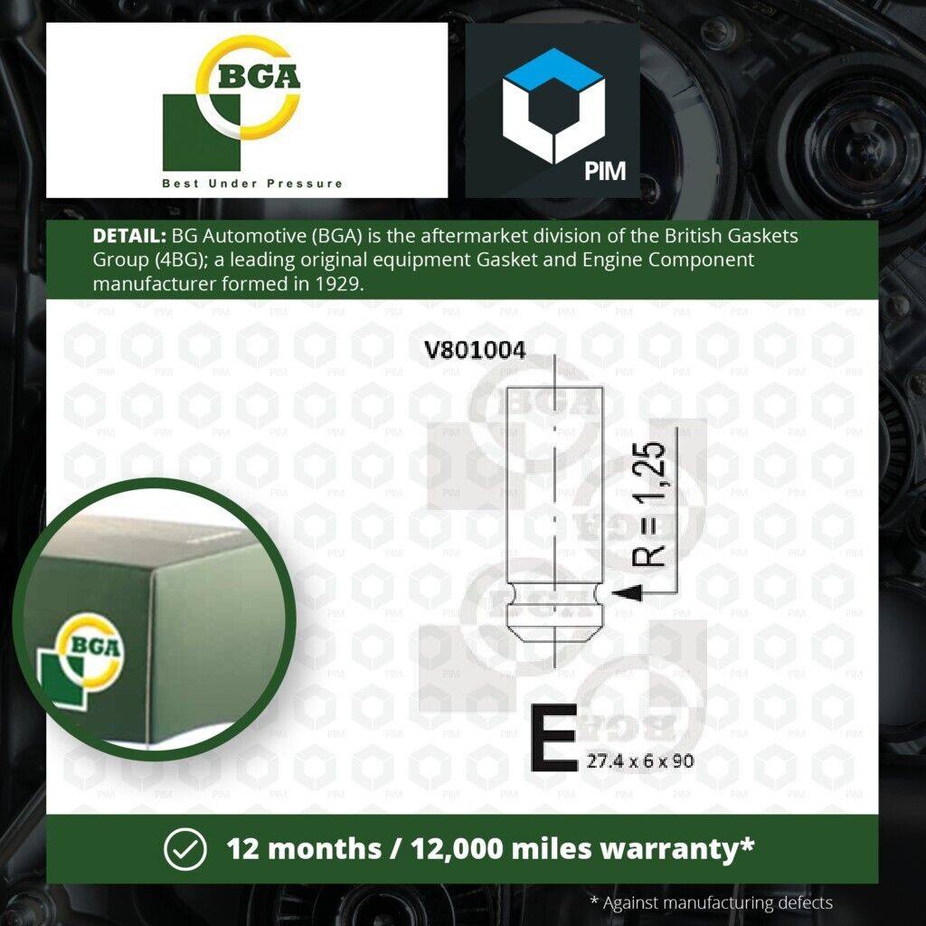 Exhaust Valve fits LOTUS ELISE 111S 1.8 95 to 05 BGA Genuine Quality Guaranteed