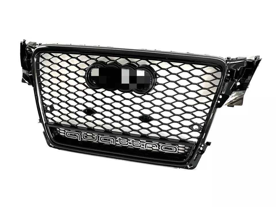 RS4 Style Honeycomb Front Grille Mesh Grill for AUDI A4 S4 B8 2009-2012 Quattro
