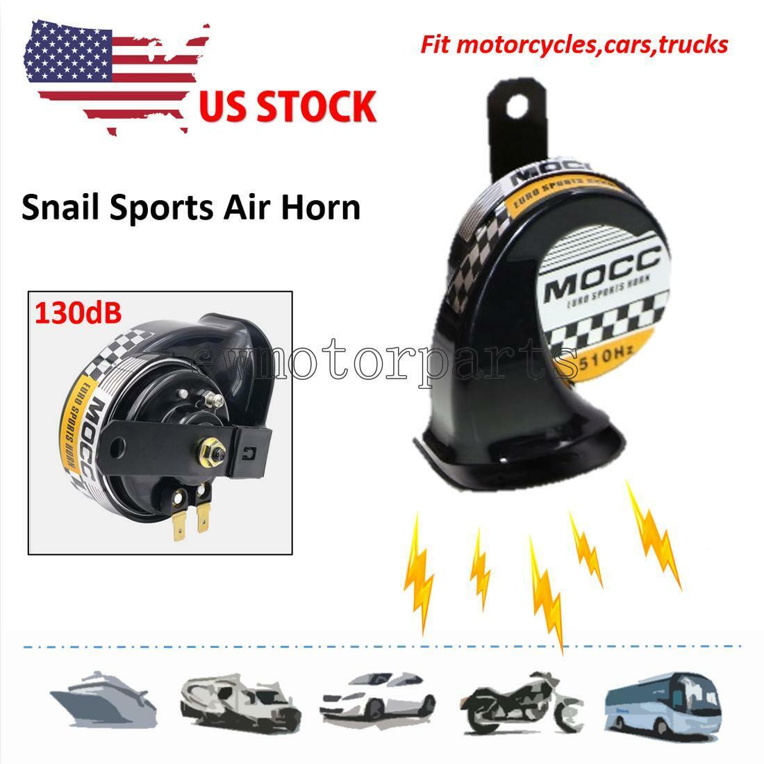 Black Motorcycle Car Truck Loud Horn For Harley Dyna Softail Sportster Touring