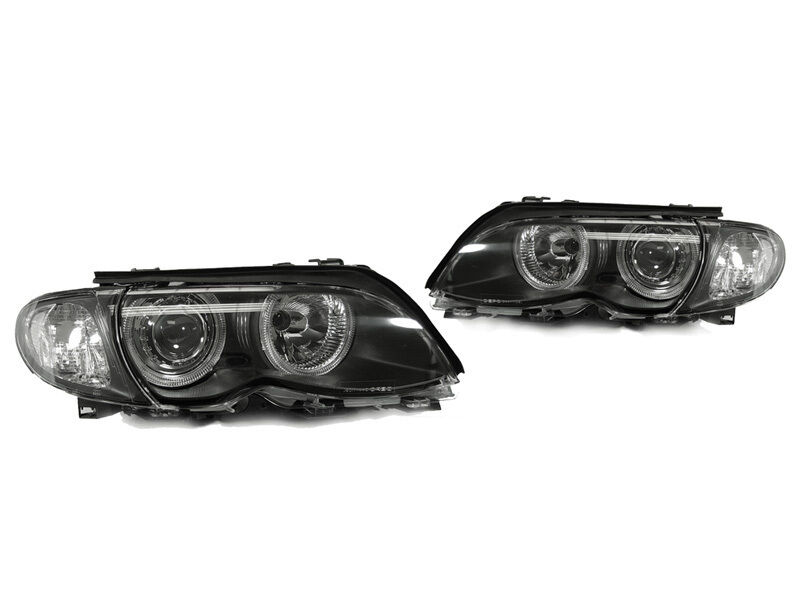 DEPO Angel Halo Headlight + Clear Corner Light For 02-05 BMW E46 3 Series 4D/5D