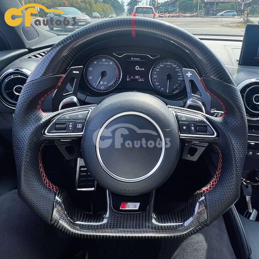 Carbon Fiber Steering Wheel Fit 2012-2016 Audi S3 S4 S5 RS3 RS4 RS5 RS6 RS7 A5