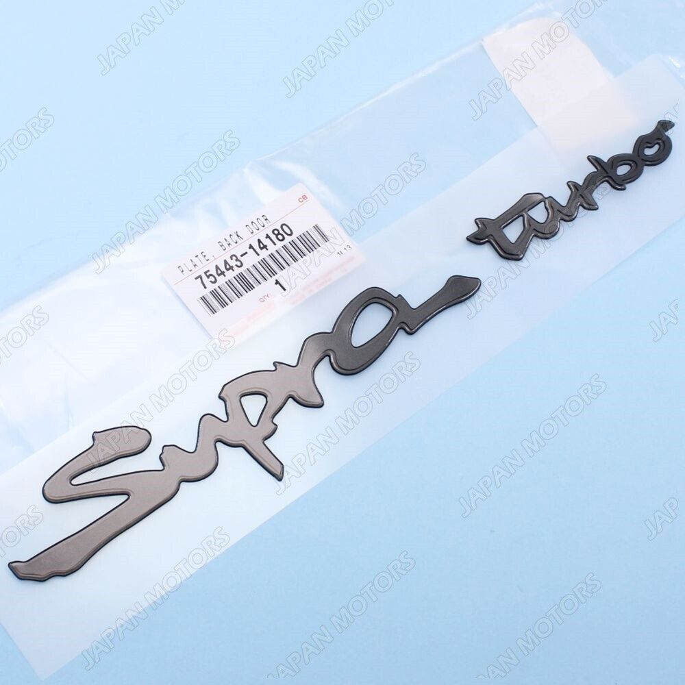 Genuine OEM Toyota Supra Rear Trunk Lid Nameplate SUPRA TURBO  Badge 75443-14180