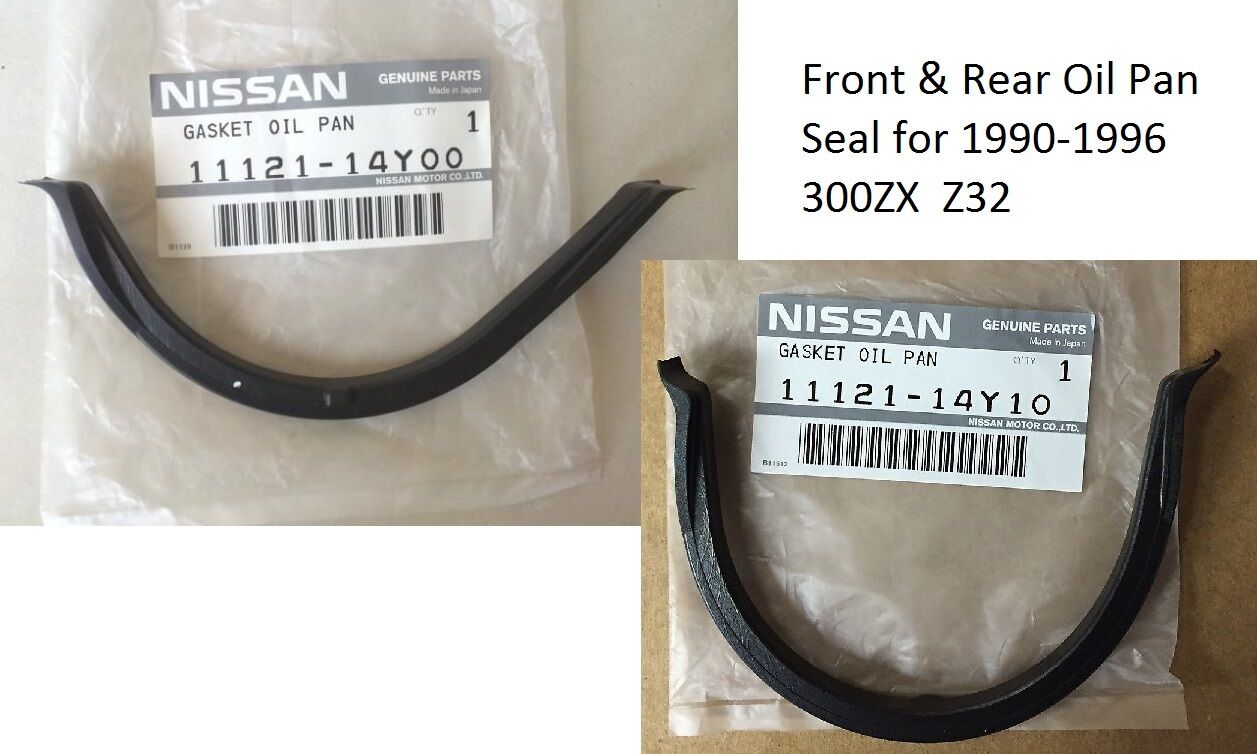 FRONT & REAR OIL PAN GASKET SEAL SET NISSAN 300ZX Z32 11121-14Y00 11121-14Y10