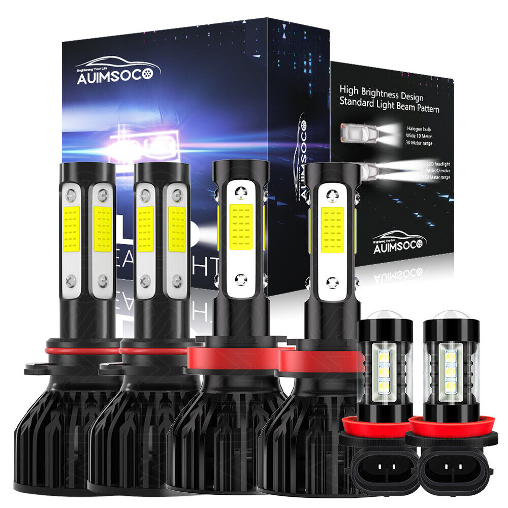6000K For Honda Accord 2013-2015 4 sideLED Headlight High&Low Beam+Fog Light Kit
