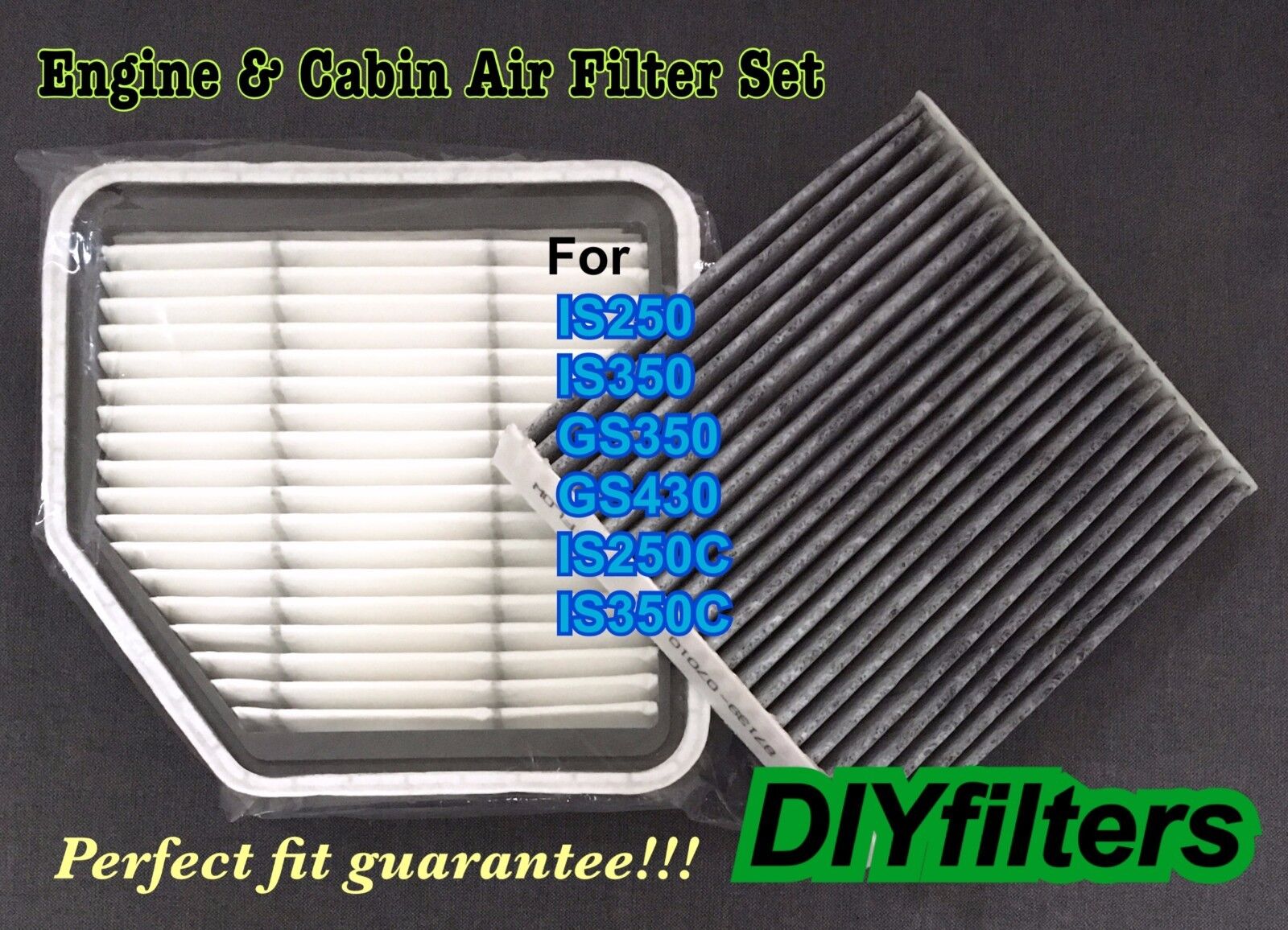 Engine & Carbonized Cabin Air Filter For IS250 IS350 GS350 GS430 IS250C IS350C 