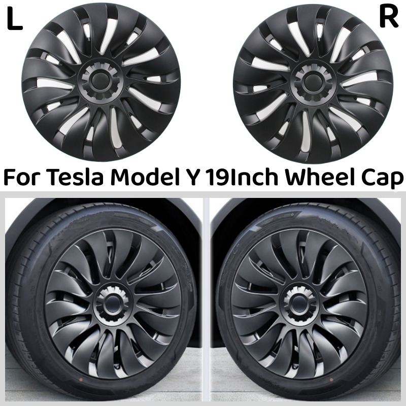 Hubcaps for Tesla Model Y Storm Wheel Rim Cover 4PCS 19inch Full Cover Hub Cap