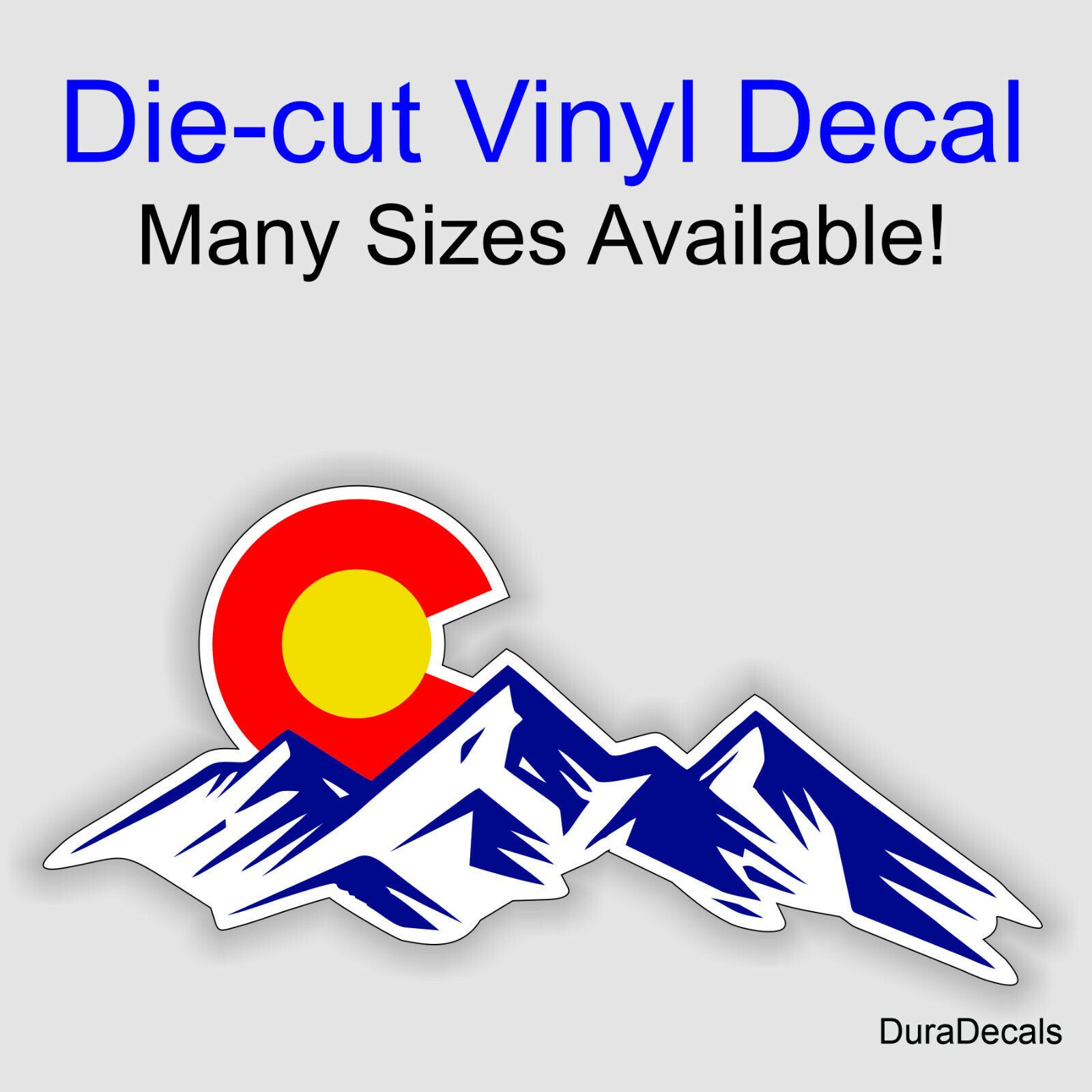 Colorado Mountain Sun Sticker | Die Cut Decal CO Mountains Denver Boulder Native