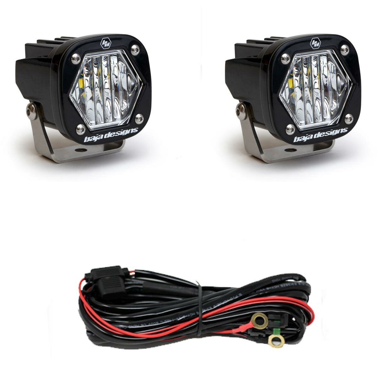 Baja Designs® S1 LED Pod Lights Pair Wide Cornering with Wire Harness 387805