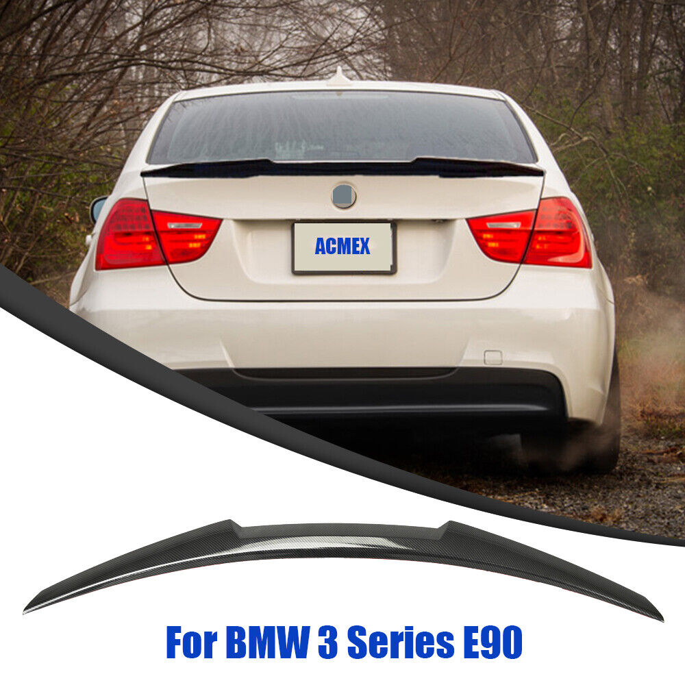 For BMW E90 Rear Spoiler 3 Series 328i 335i 06-11 Trunk Wing Carbon Fiber Style