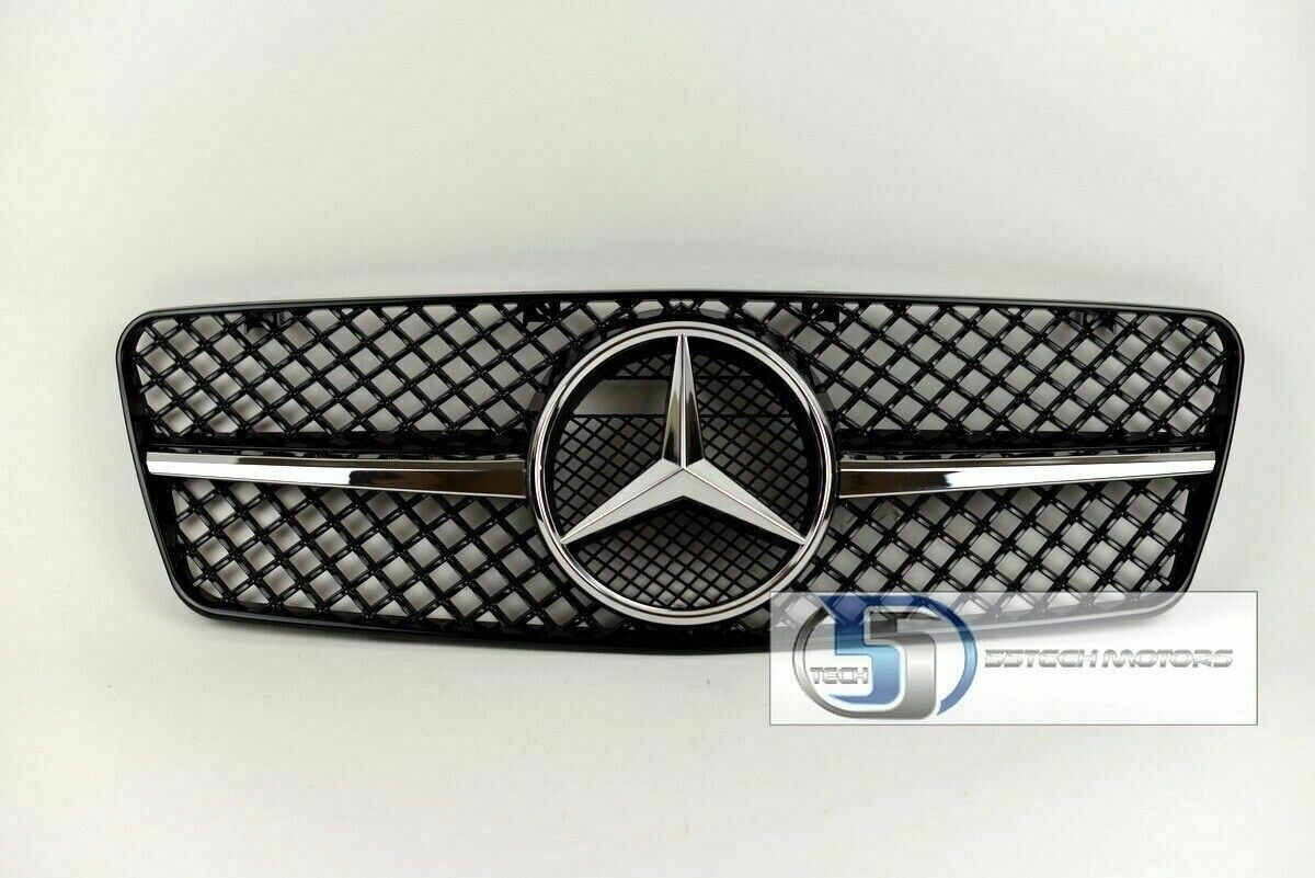 Mercedes W208 CLK Single FIN Grille Grill CLK320 CLK430 1 Fin Black 97-02 03D ✅ 