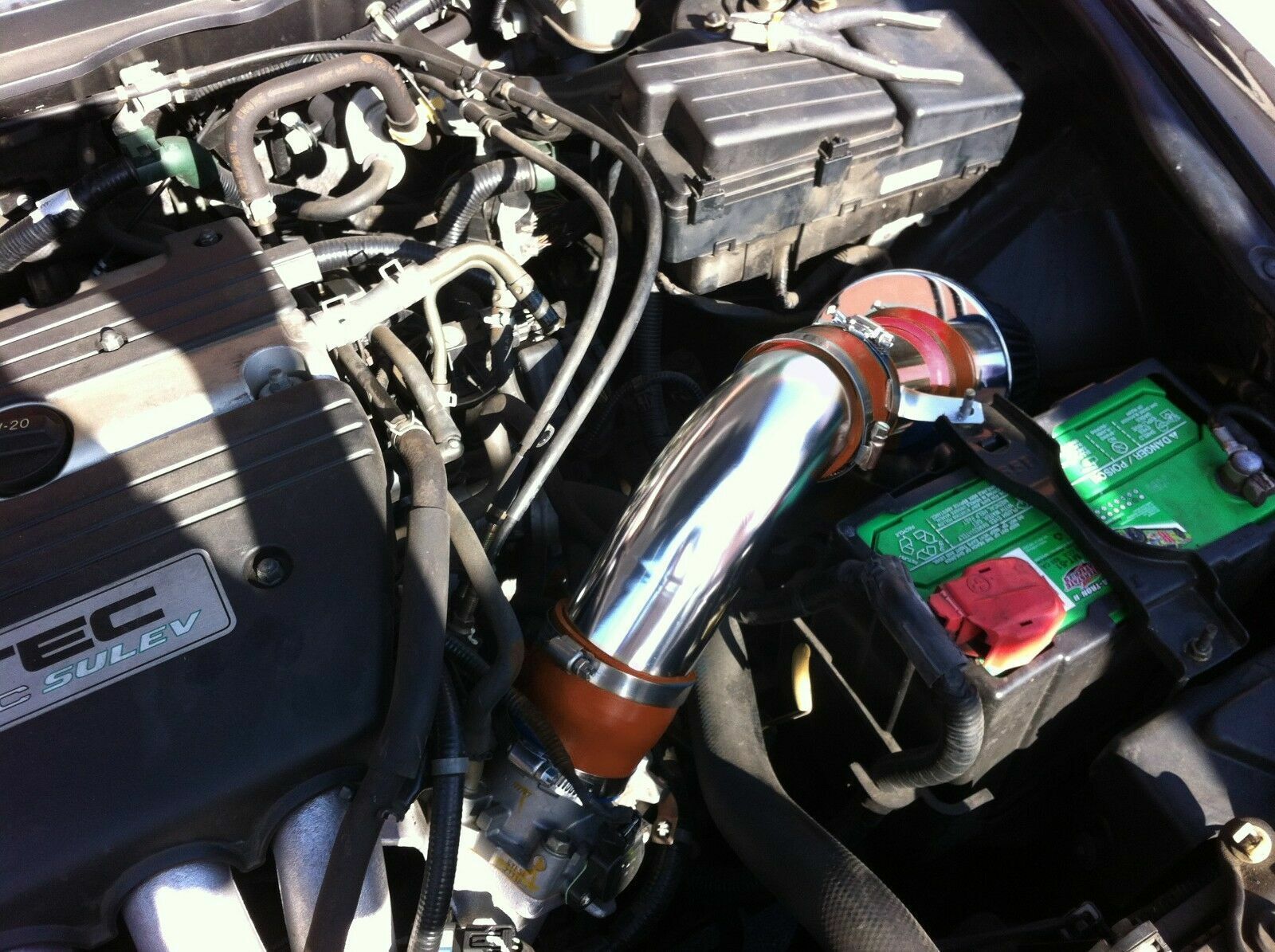 Short Ram Air Intake Kit + RED Filter for 03-06 Acura TSX / Honda Accord 2.4L