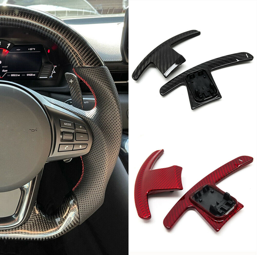 Real Carbon Steering Wheel Paddle Trim For Toyota Supra A90 MK5 19- 22 Replace