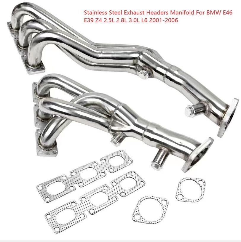 Stainless Steel Exhaust Headers Manifold 2001-06 BMW E46 E39 Z4 2.5 2.8 3.0 L L6