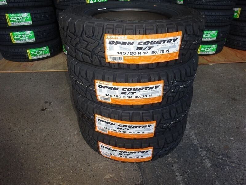 Toyo Open Country 145/80R12 80 Off Road Kei CARRY ACTY HIJET MINICAB SET 4 M+S