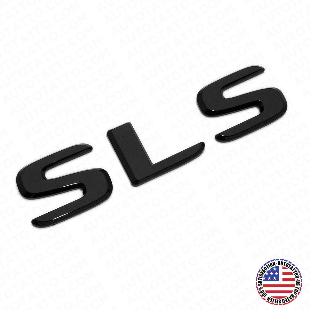 Benz SLS AMG Letter Emblem Trunk Logo Nameplate Badge Decorate Sport Gloss Black