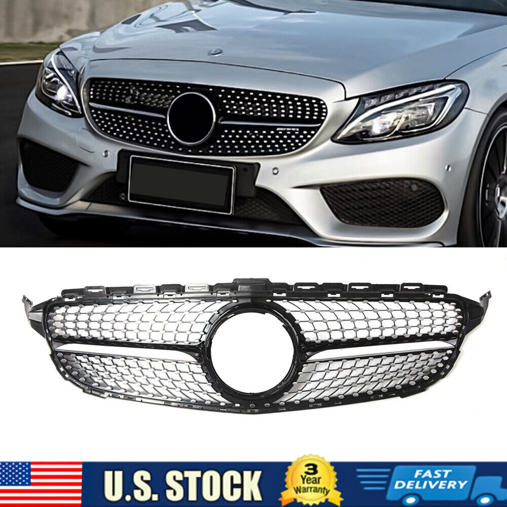 Grill For Mercedes Benz C-Class W205 C300 C43 AMG Front Upper Grille 2019-2021