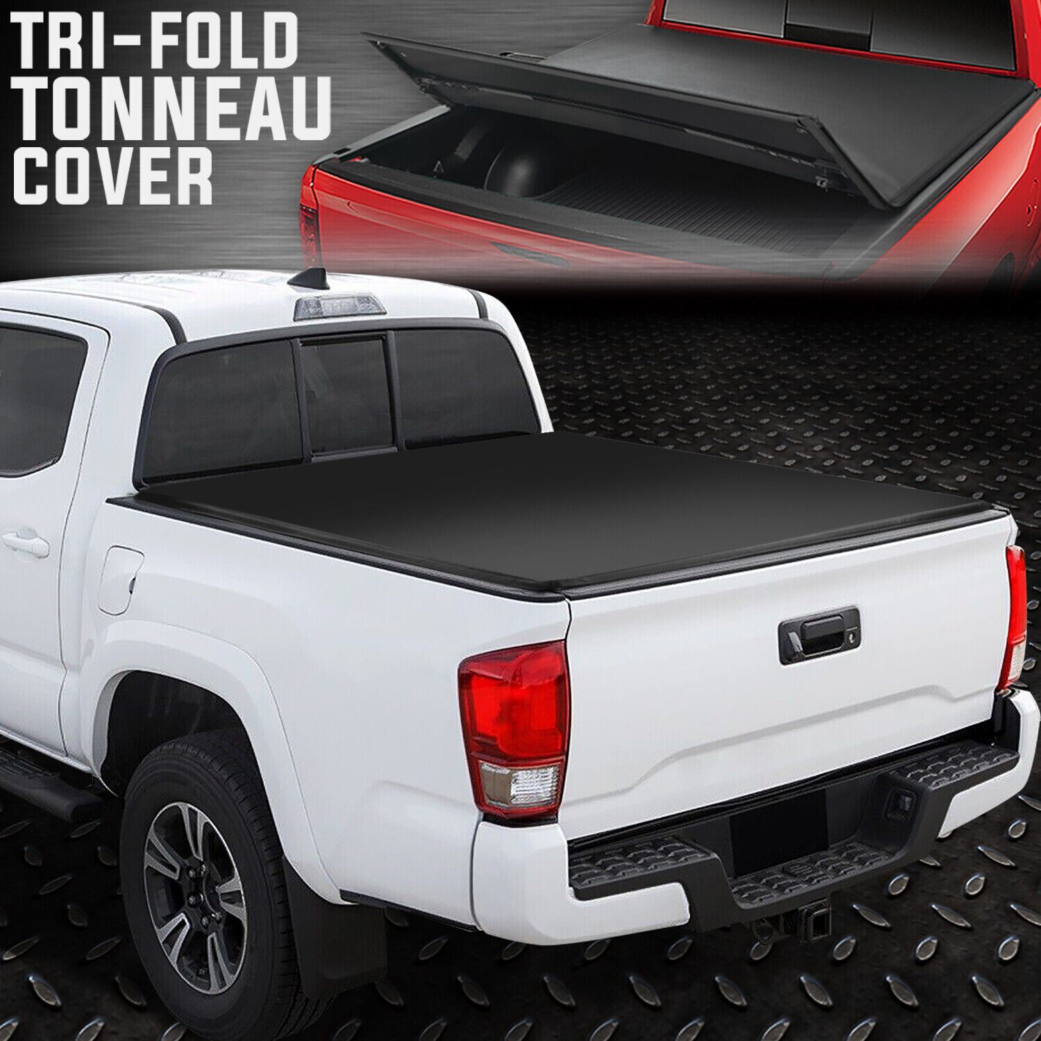 For 16-23 Toyota Tacoma 6ft Fleetside Short Bed Tri-Fold Soft Top Tonneau Cover