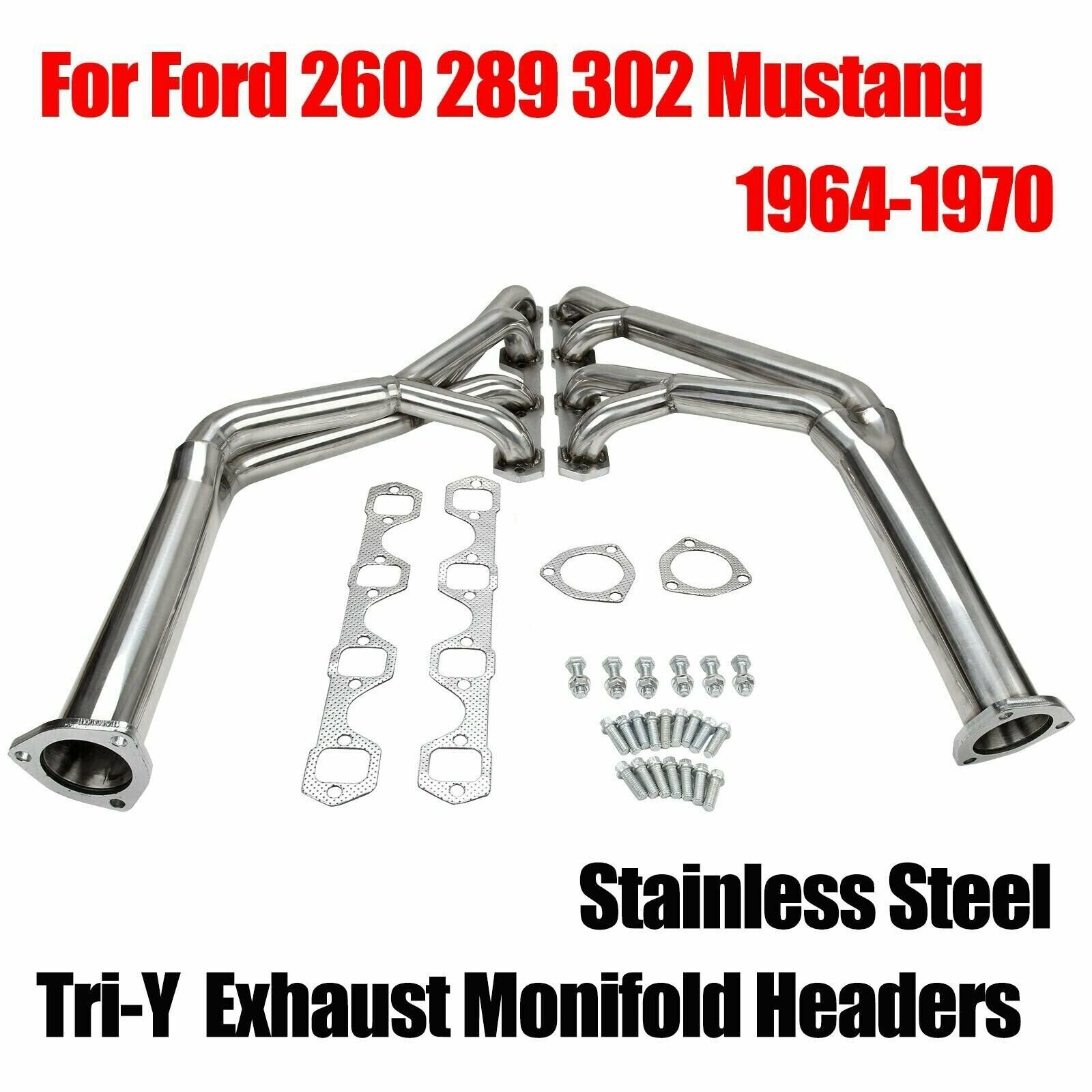 Fit Ford 260 289 302  Mustang 1964-1970 Tri-Y Stainless Steel Exhaust Headers