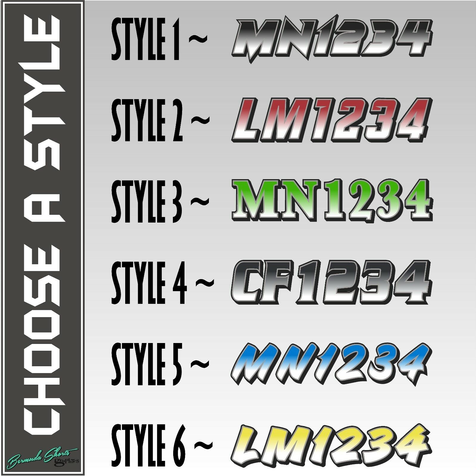 Custom Snowmobile Registration Numbers / PAIR / Vinyl Stickers / Decals / SLED