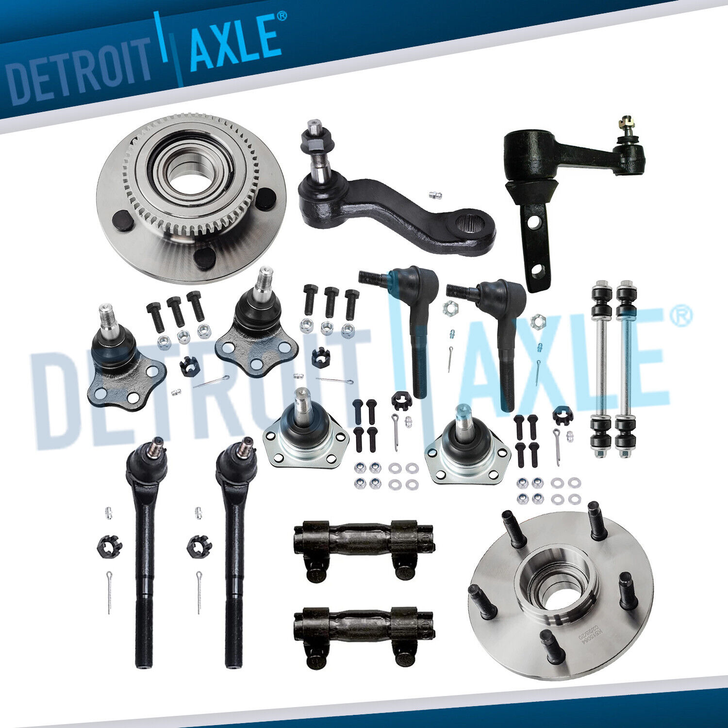 2WD Front Wheel Hubs and Ball Joints Suspension Kit for 2000 2001 Dodge Ram 1500