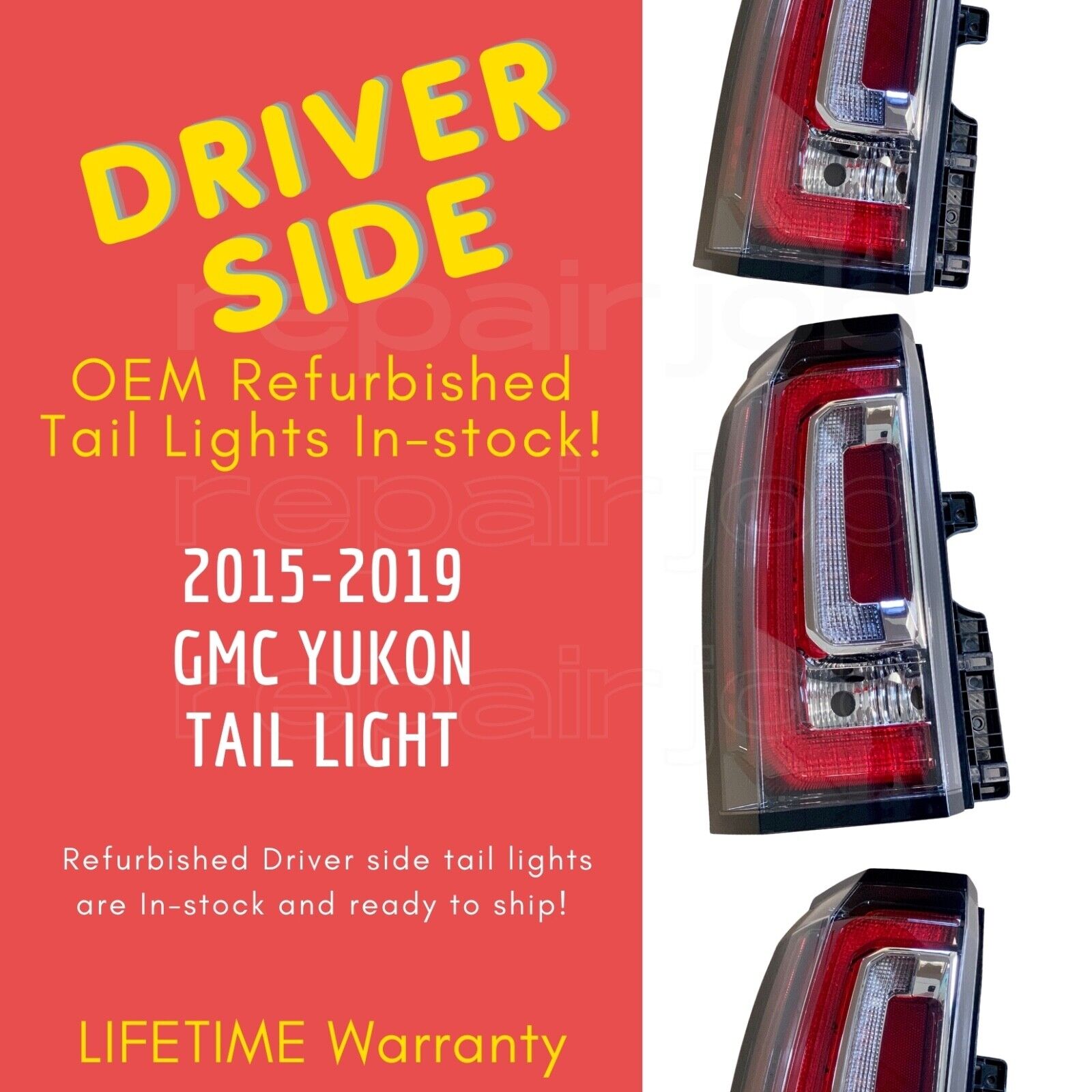 Rebuilt GMC Yukon XL Driver Side OEM Tail Light For 2015-2018, Denali SLE SLT