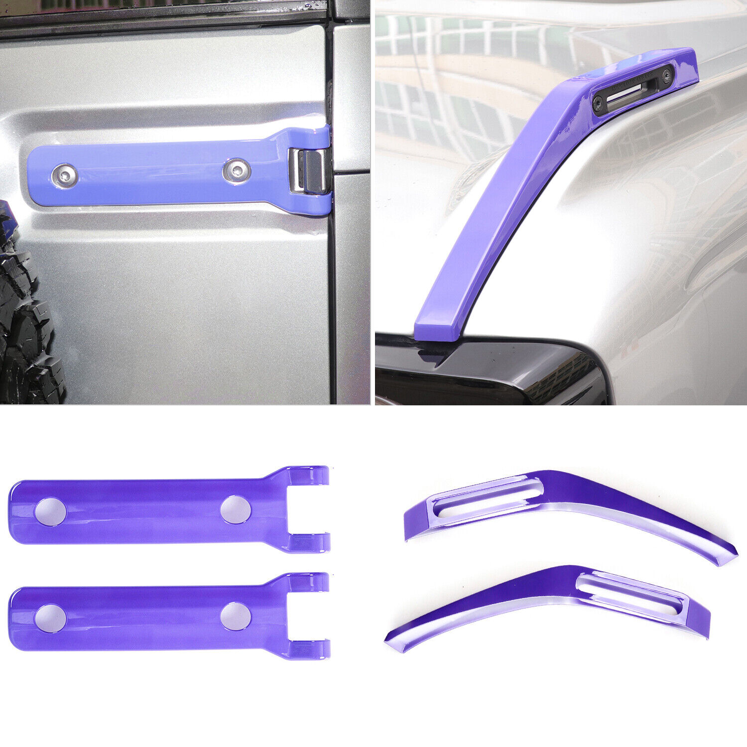 Purple Front Engine Hood & Tailgate Spare Tire Hinge Cover For Ford Bronco 2021+