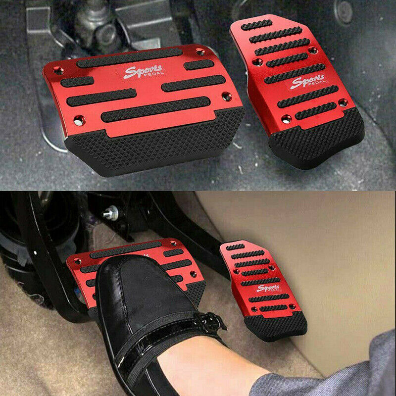 Universal Red Non-Slip Automatic Gas Brake Foot Pedal Pad Cover Accessories Kit