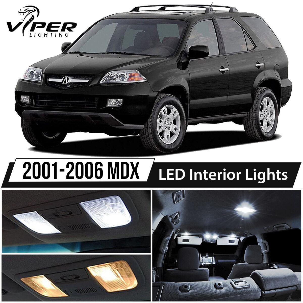 2001-2006 Acura MDX White LED Interior Lights Kit Package