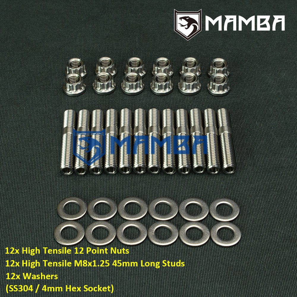 SS304 Exhaust Manifold Stud Kit For FORD Granada/Scorpio Taunus V6 2.4L 2.9L