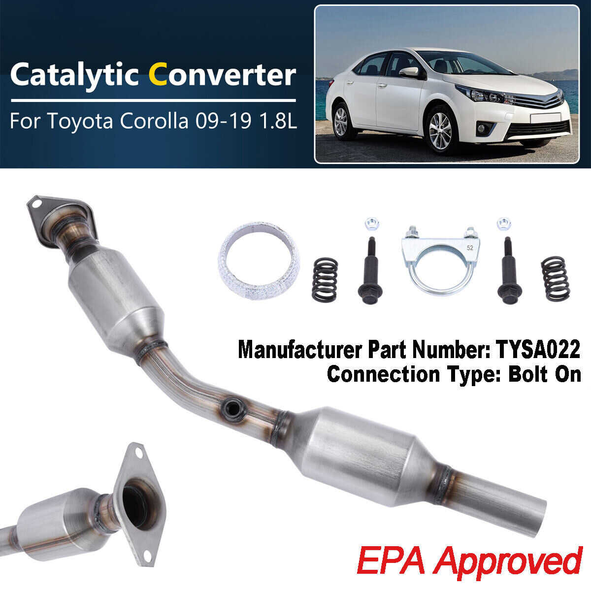 Catalytic Converter w/ Gaskets Fits For Toyota Corolla/Matrix/Vibe 1.8L #TYSA022